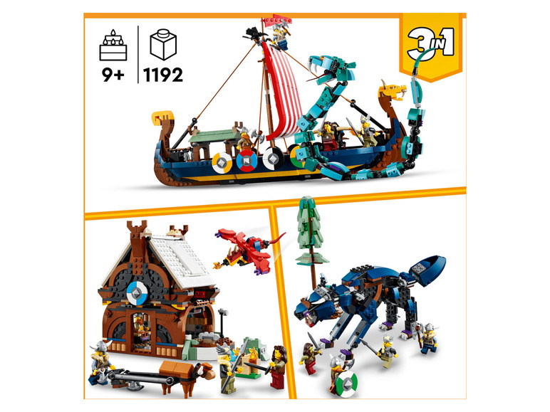 Gehe zu Vollbildansicht: LEGO® Creator 31132 »Wikingerschiff mit Midgardschlange« - Bild 7
