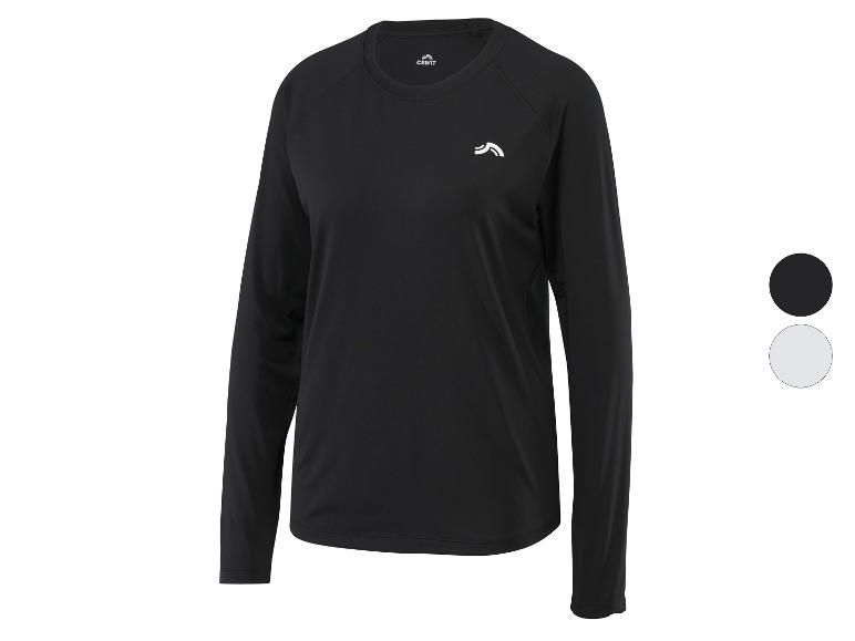 Schwarzes Crivit Langarm-Sportshirt, auch in Grau erhältlich