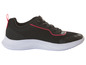 Schwarze Sportschuhe mit weißer Sohle.