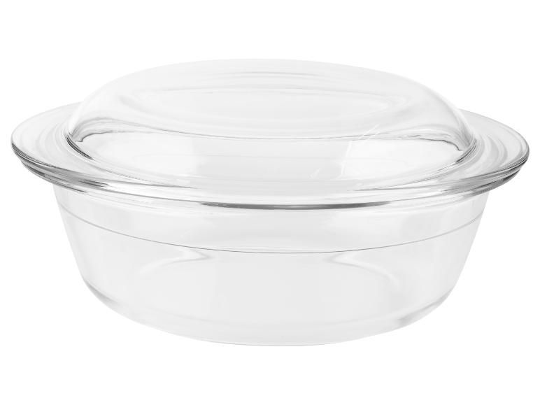 Glasschale mit Deckel.