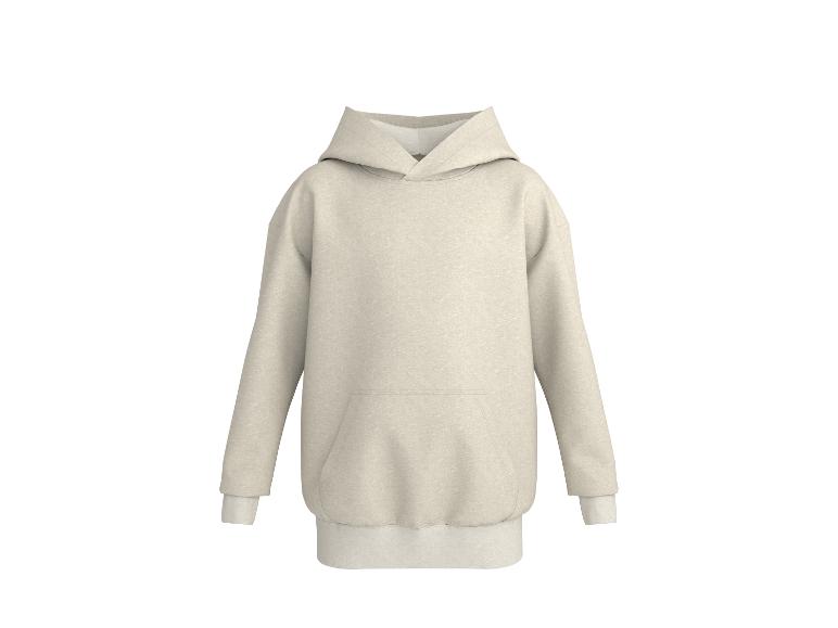 Heller Kapuzenpullover mit Kängurutasche und gerippten Bündchen und Saum.