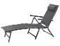 Dunkelgraue klappbare Gartenliege mit Kopfstütze