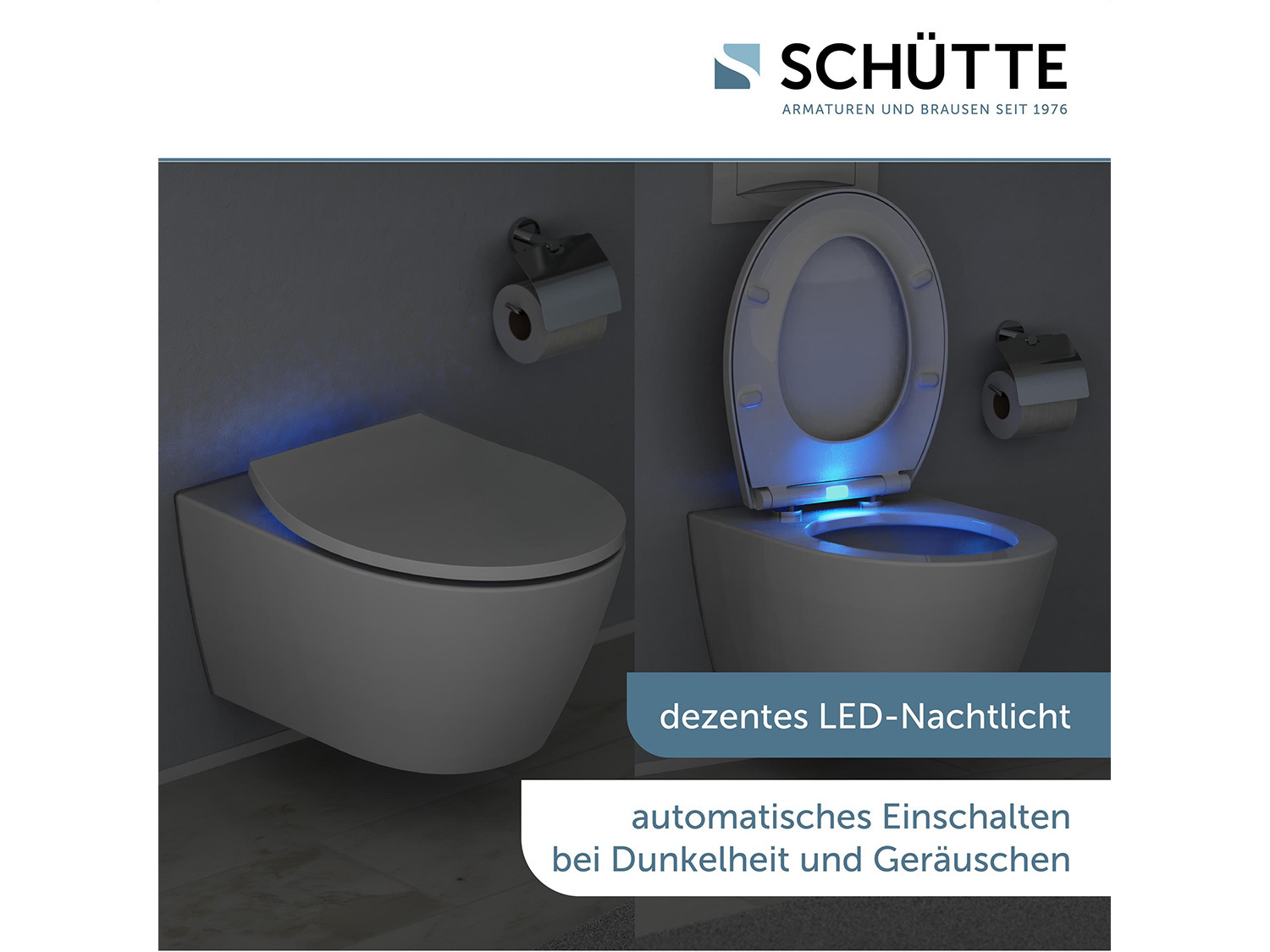 Schütte Duroplast WC Sitz mit Nachtlicht u. Absenkauto…