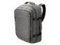 Grauer Reiserucksack mit gepolsterten Schultergurten und Kompressionsriemen