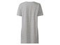 Ein graues T-Shirt-Kleid mit kurzen Ärmeln.