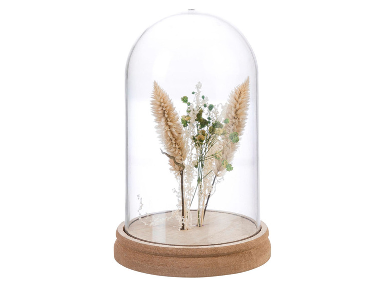 Gehe zu Vollbildansicht: Pureday Deko-Objekt Flaschen-Set / Glasglocke, mit Trockenblumen - Bild 3