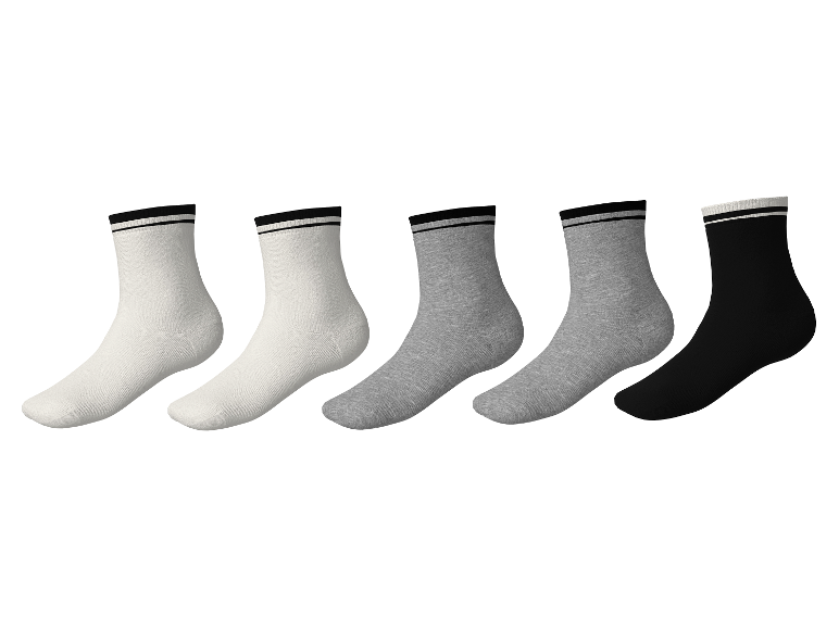 LUPILU® Kleinkinder Socken Vollfrottee, 5er-Pack in Weiß, Grau und Schwarz.