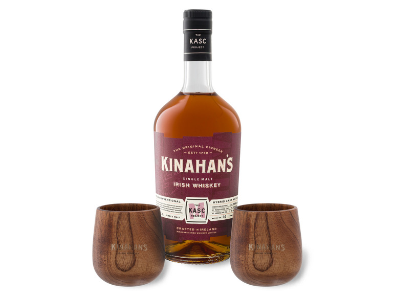 Kinahans Kasc M + 2 45% Vol Holzbecher-Geschenkbox