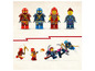 LEGO Ninjago Minifiguren mit roten, blauen und schwarzen Details.