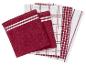Rote und weiße Küchentücher im Karomuster.