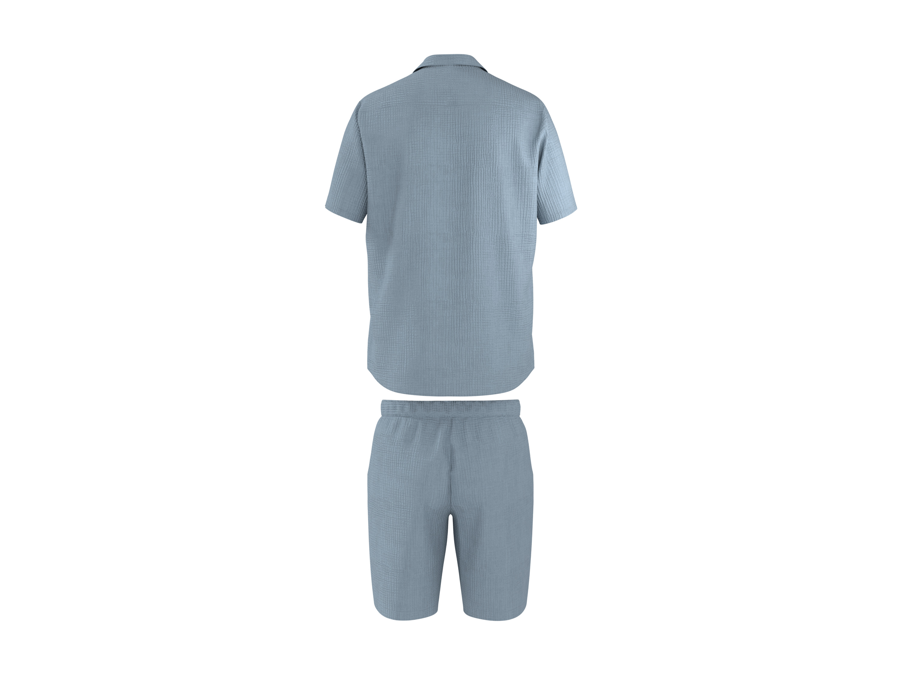 ESMARA MEN Herren Musselin-Pyjama (Blau, M (48/50)) – Bild 3 von 4