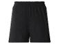 Schwarze Shorts mit elastischem Bund und gekräuselter Textur.
