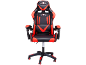 Schwarz-roter Gaming-Stuhl mit Totenkopf-Logo und verstellbaren Kissen