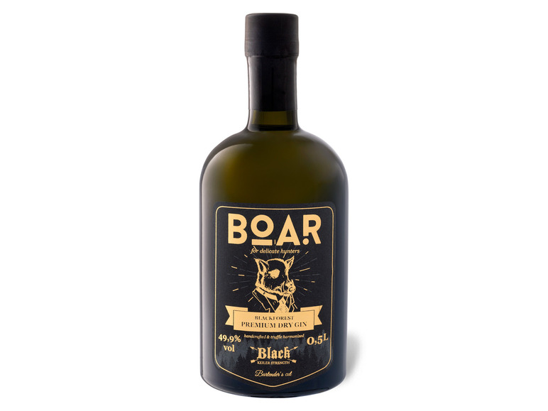 Gehe zu Vollbildansicht: Boar Blackforest Premium Dry Gin Black Edition 49,9% Vol - Bild 1