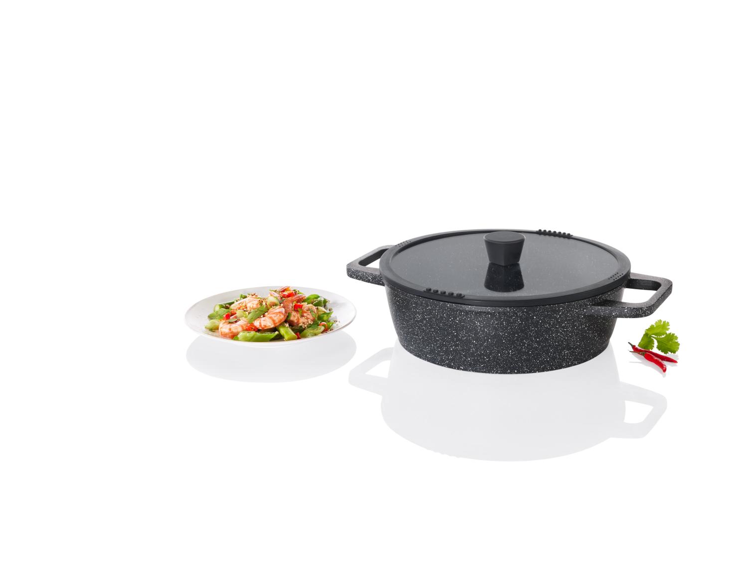Fika Aluguss Saucentopf 18 Cm Mit Glasdeckel – 1,6 L, Induktionsgeeignet, Antihaftbeschichtet, Schnelles & Gleichmäßiges Kochen