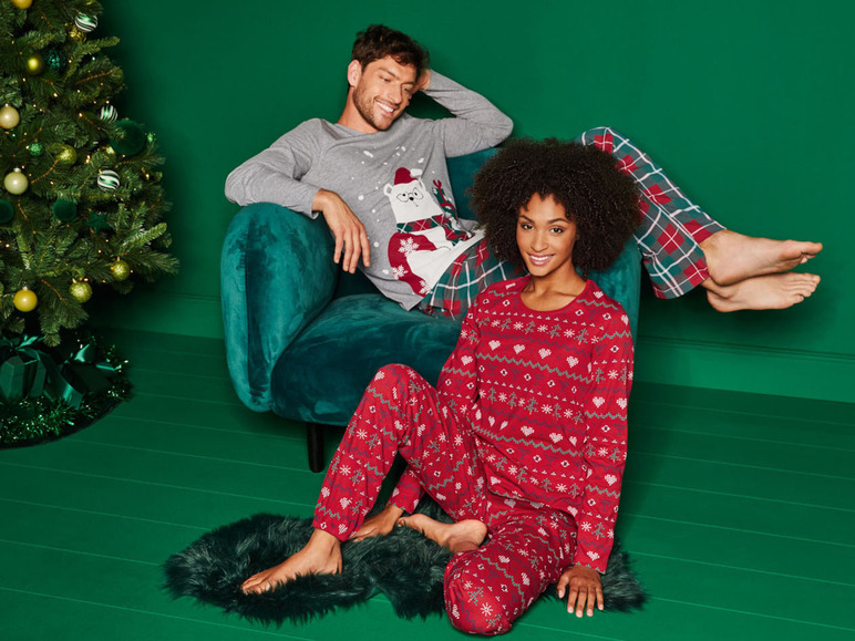 Gehe zu Vollbildansicht: esmara® Damen Pyjama mit weihnachtlichen Motiven - Bild 9