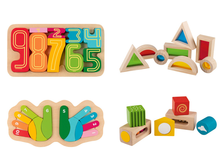 Gehe zu Vollbildansicht: Playtive Lernspiel Montessori Sets, aus Echtholz - Bild 1