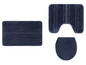 Badezimmer-Teppichset mit Badematte, Toilettenmatte und Toilettensitzmatte.