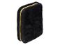 Schwarzes flauschiges Etui mit goldenem Reißverschluss