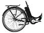 Hinterer Teil des ZÜNDAPP Z510 700c E-Citybikes mit Gepäckträger und Akku