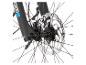 Mountainbike-Vorderrad mit Scheibenbremse und Federgabel.
