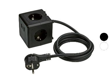 TRONIC® Steckdosenwürfel mit USB-Ports
