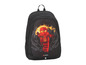 Ein schwarzer Rucksack mit einem Lego Ninjago Druck.