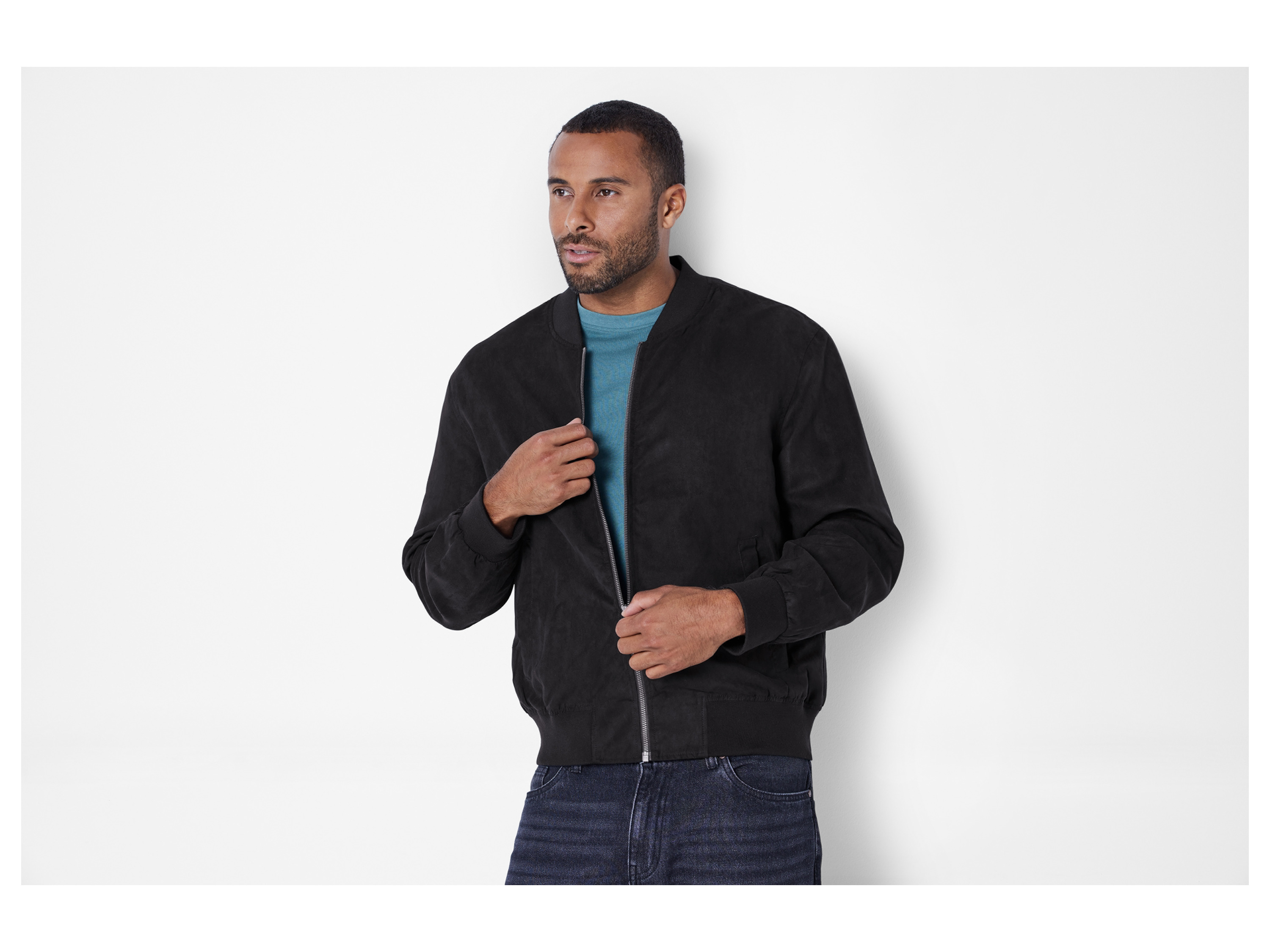 LIVERGY® Herren Blouson Wildlederoptik (Schwarz, XL (56/58)) – Bild 2 von 4