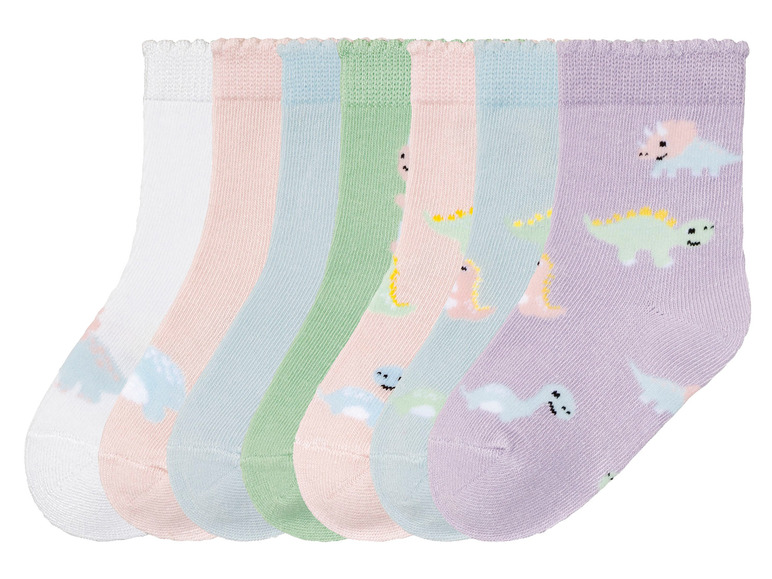 Gehe zu Vollbildansicht: lupilu® Kleinkinder Mädchen Socken, 7 Paar, mit Bio-Baumwolle - Bild 2