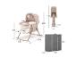 Babybett und Reisetasche mit Maßen: 88x61x85 cm (Bett), 61x19x65 cm (Tasche).