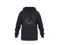 Schwarzer Hoodie mit grafischem Druck, der die Entwicklung von Bohrmaschinen zeigt.