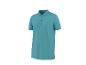 Türkisblaues Kurzarm-Poloshirt mit Knöpfen.