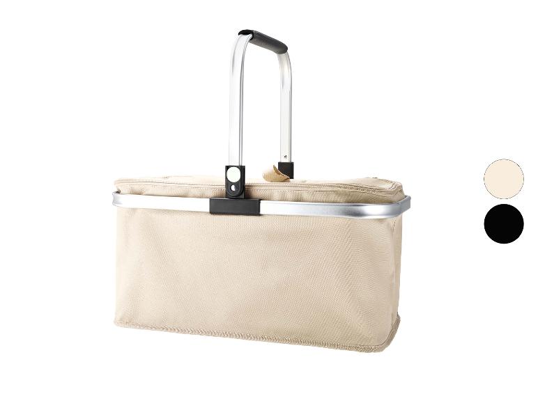 Beiger faltbarer Einkaufskorb mit Aluminiumgriff