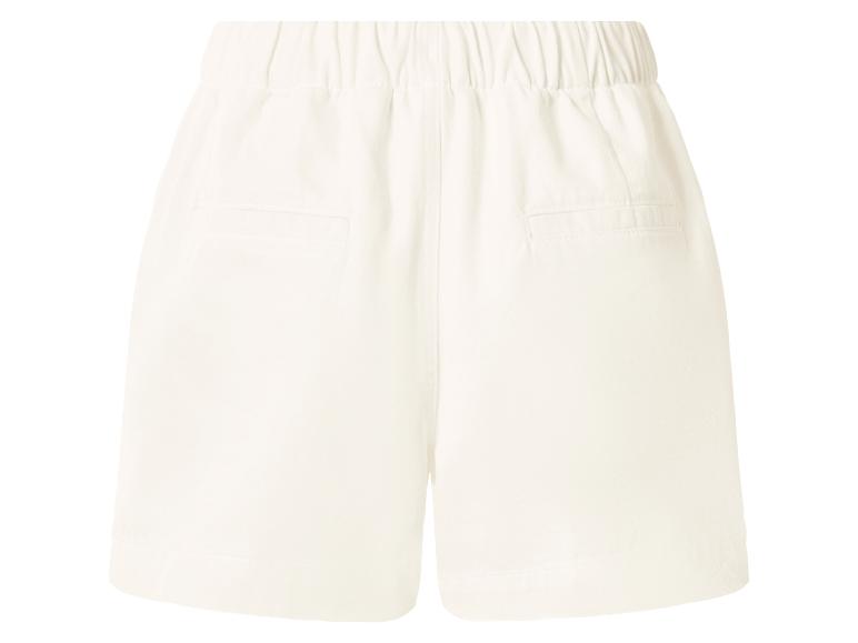 Damen-Shorts in Cremeweiß mit elastischem Bund und Gesäßtaschen.