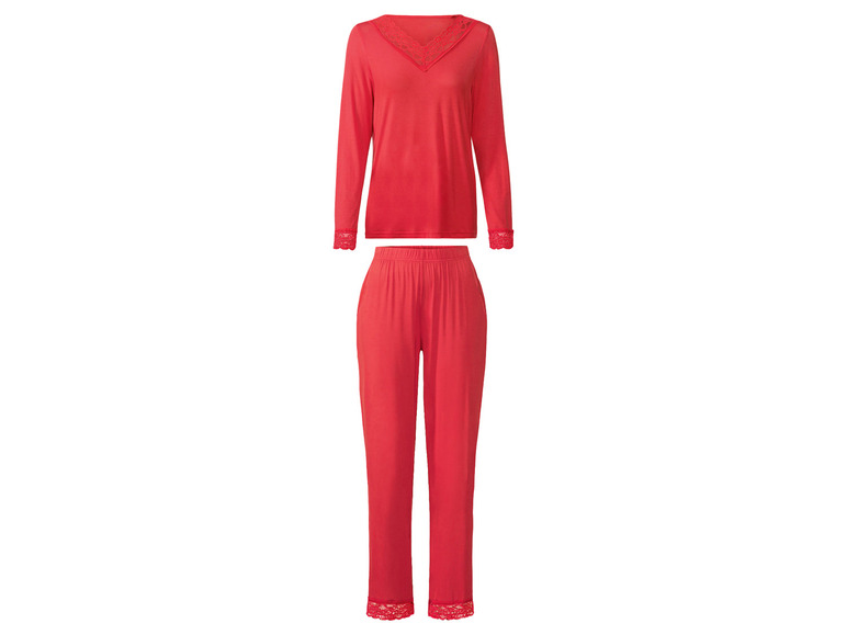 Gehe zu Vollbildansicht: esmara Damen Pyjama mit Spitzenbesatz - Bild 2