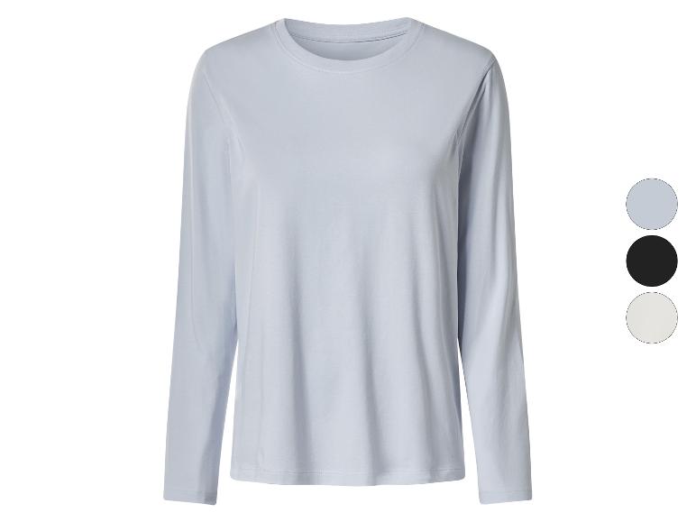 Hellblaues Langarm-T-Shirt mit Farbauswahl daneben