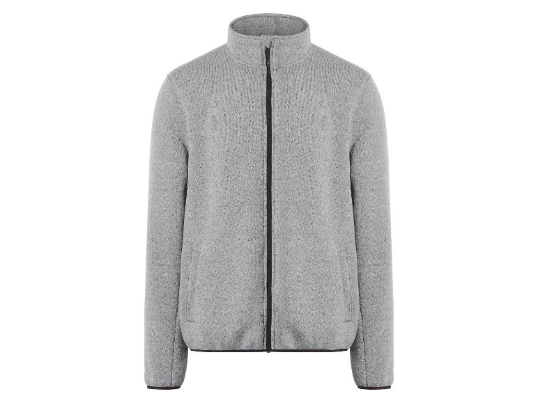 Graue Fleecejacke mit Frontreißverschluss und Stehkragen
