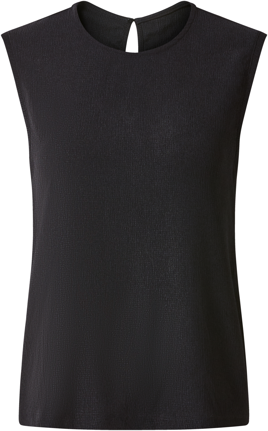ESMARA® Damen Top, mit modischer Crinkle-Optik (Schwarz, S(36/38))