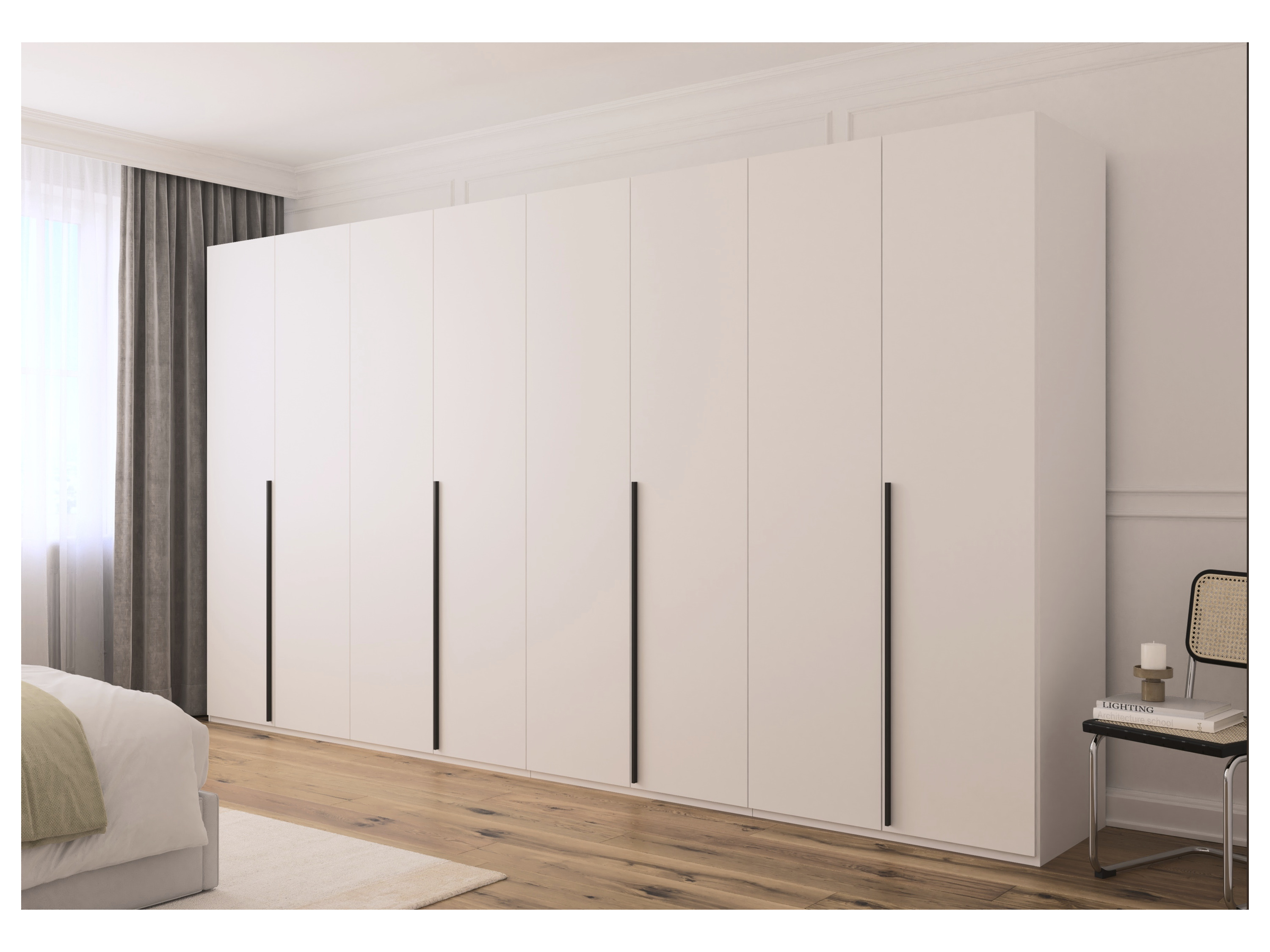 RAUCH ORANGE Montclar Drehtürenschrank (Premium-Zubehör, Weiß, Griffe Grau, Breite 400 cm / Höhe 223 cm) – Bild 2 von 4