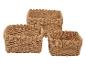 Set aus drei rechteckigen geflochtenen Aufbewahrungskörben in Natur-Braun