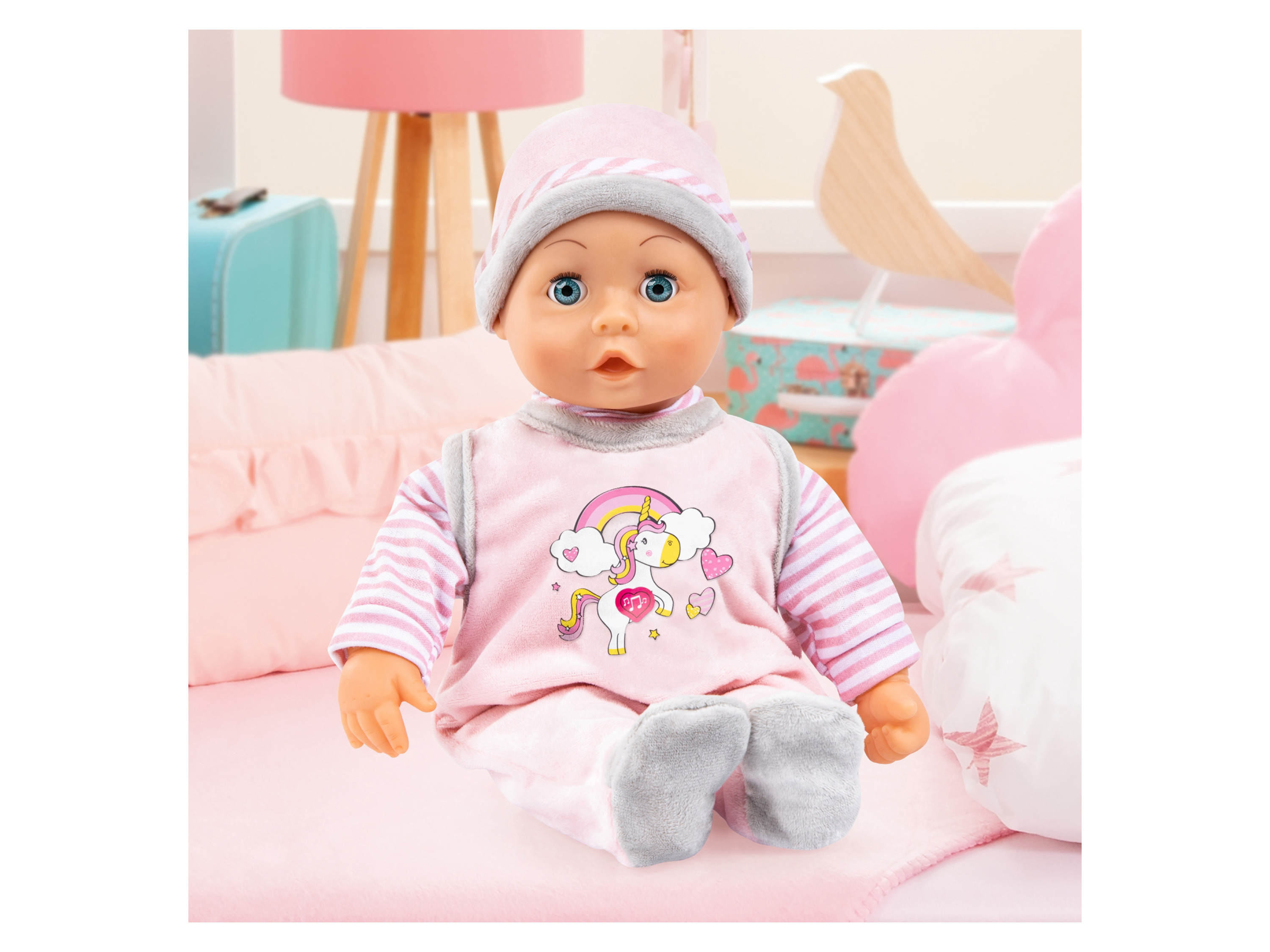 Thumbnail - Bayer Design Puppe »Piccolina First Words Baby« (Einhorn)