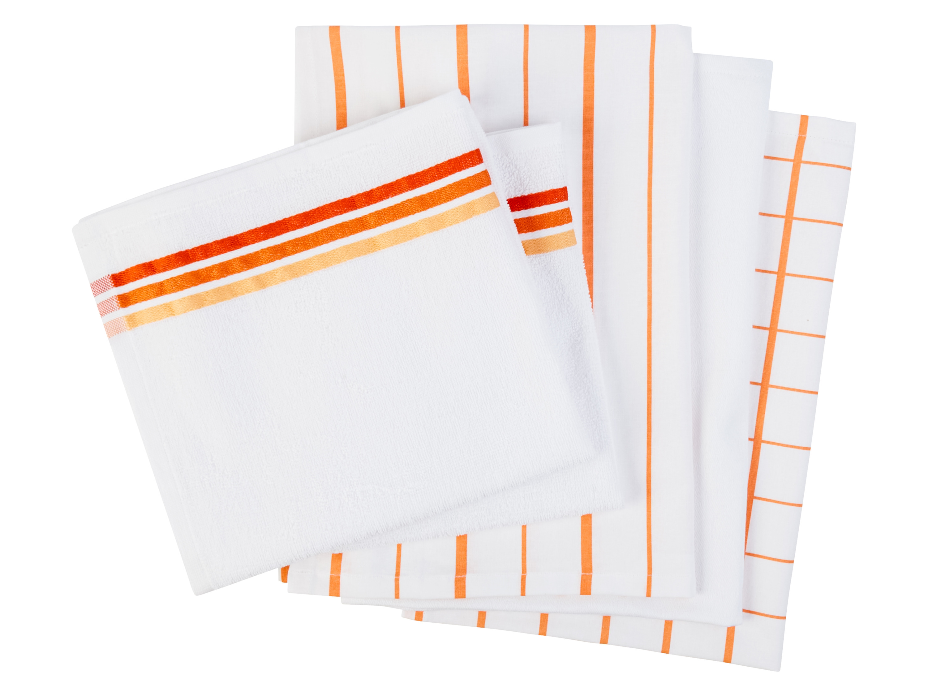 LIVARNO home Geschirr- und Handtuchset, 5Stück (Orange) | 04052916213506