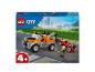 LEGO City Set mit einem orangenen Abschleppwagen und einem roten Sportwagen.