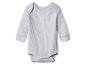 Grauer gerippter Langarm-Babybody.
