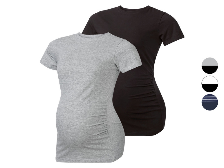 Gehe zu Vollbildansicht: esmara® Damen Umstandsshirts, 2 Stück, mit hohem Baumwollanteil - Bild 1