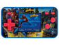 Eine blaue Spider-Man Cyber Arcade Pocket Handheld-Spielkonsole von Lexibook.