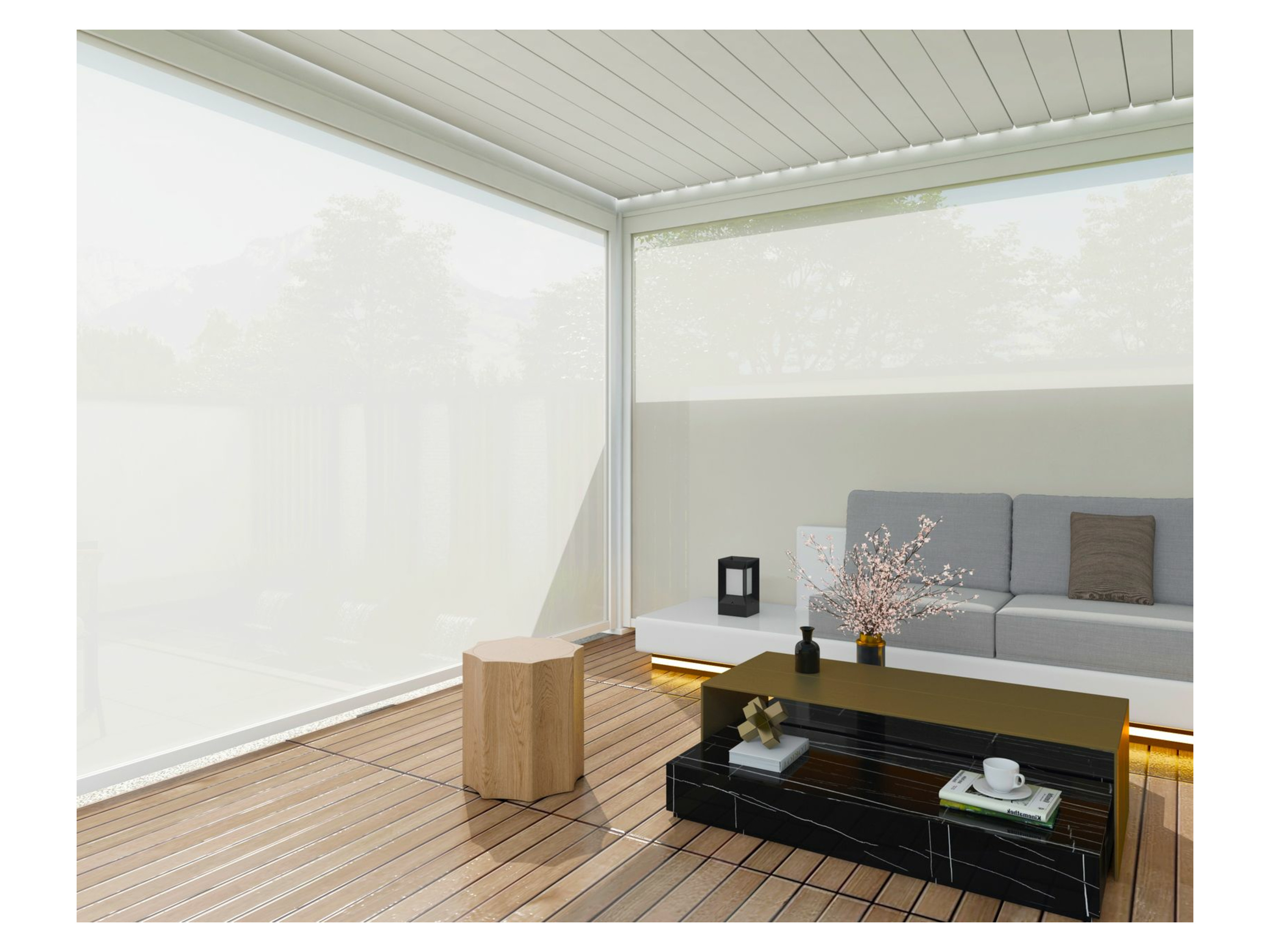 Thumbnail - Pergoline Sonnenrollo Trumpf + Superior (Weiß, 2,65 m)""