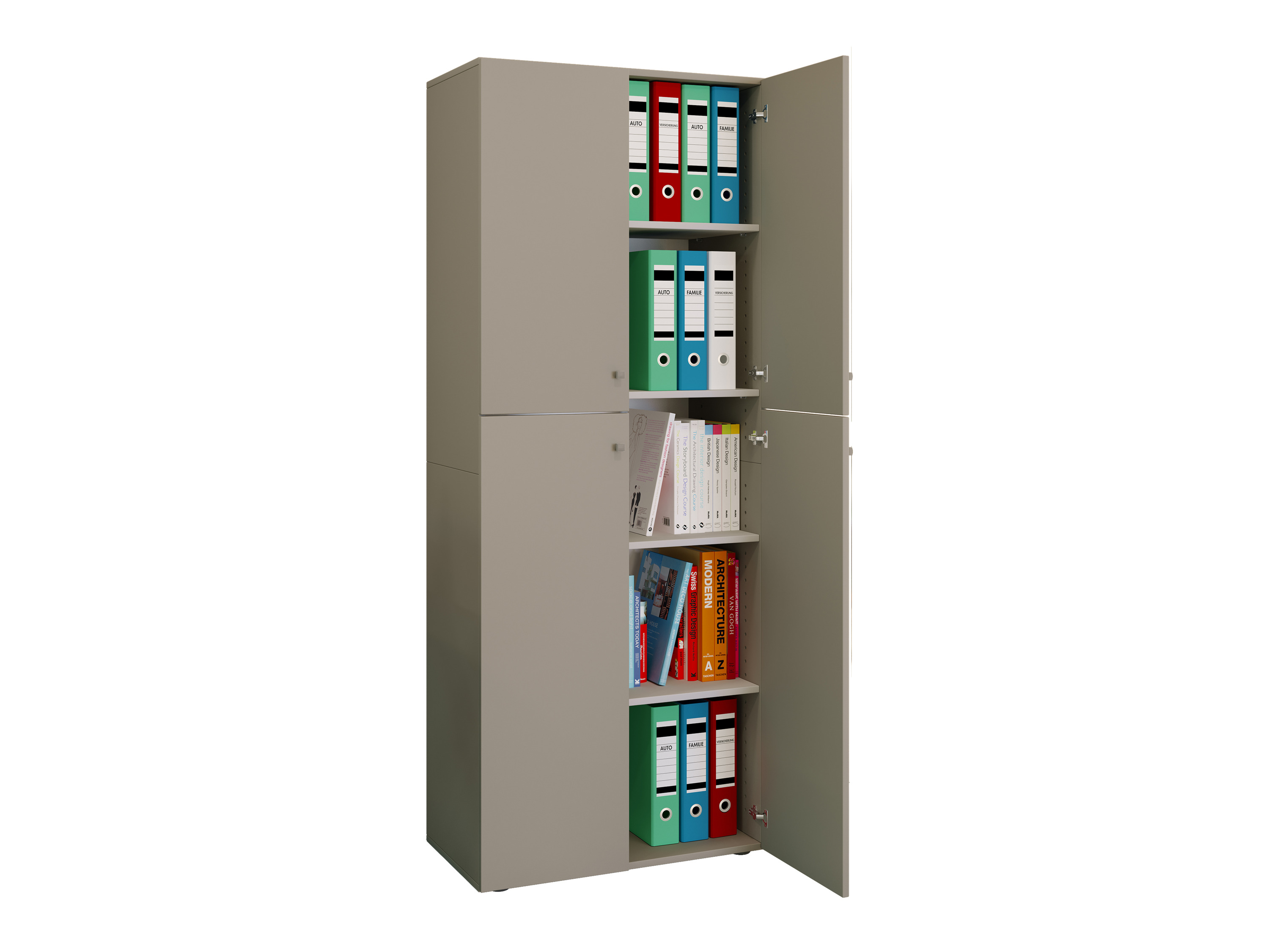 VCM Büroschrank Lona (mit Drehtüren, Grau, XXl) – Bild 2 von 4
