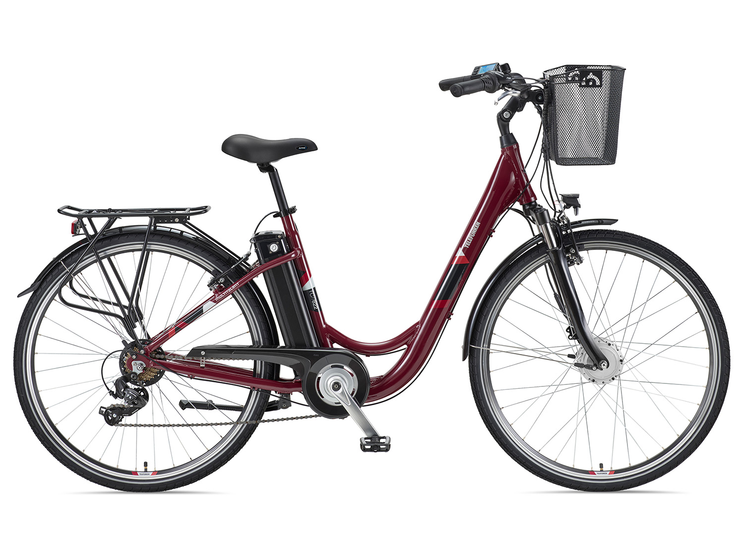 Telefunken E-Bike Cityrad Multitalent RC822, 7 Gang Shimano Tourney Schaltwerk, Kettenschaltung, Frontmotor, 531,3 Wh, (Beleuchtung, Straßenzulassung, ca. 100 k – Bild 2 von 4