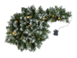 Weihnachtsgirlande mit Kunstschnee und warmweißer LED-Beleuchtung, mit Batteriefach.